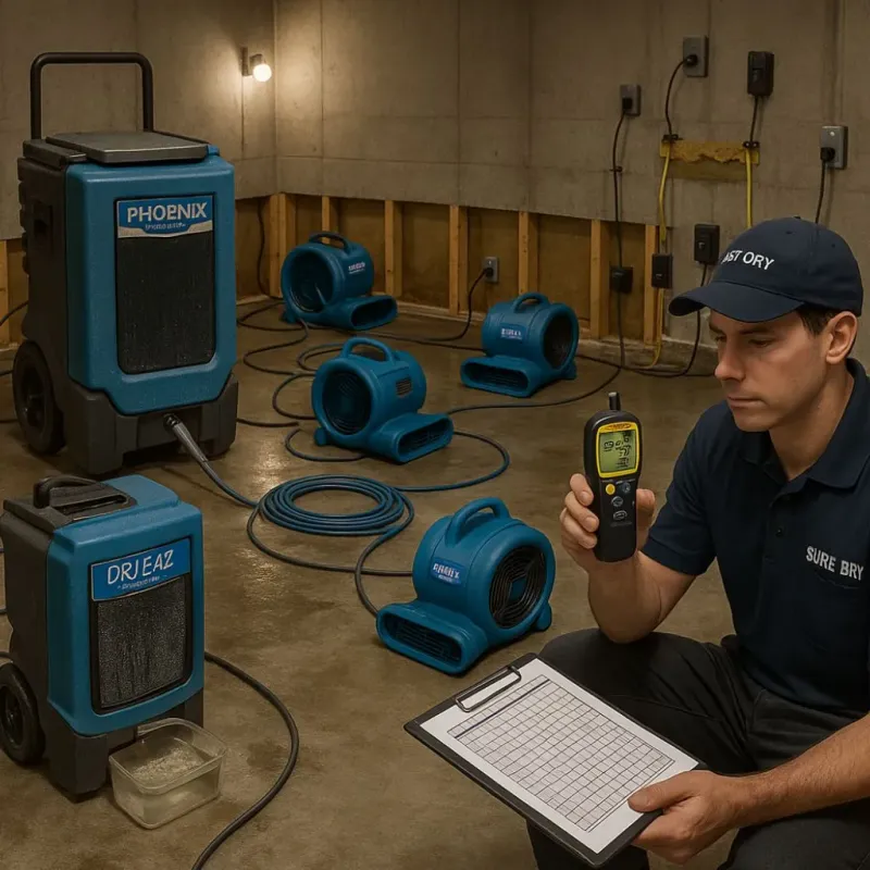 Structural Drying and Dehumidification process in Southeast Arcadia, FL